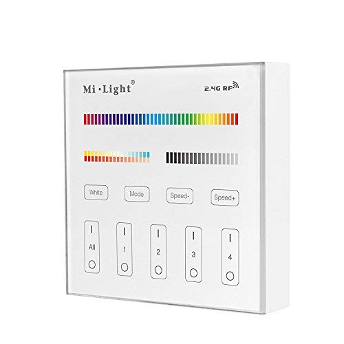 LIGHTEU®, batteriebetriebener B4 4-Zonen-RGB + CCT-Smart-Panel-RF-Controller Für Milight RGBCCT-LED-Streifen-Controller und RGBCCT-Birne, Downlight, Gartenlicht, Futb4 von lighteu