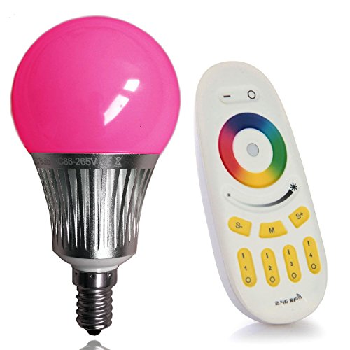 LIGHTEU, 1x WLAN LED Lampe original,RGBCCT, 5 W, E14, dimmbar, Farbwechsel Glühbirne mit 4 zonen Fernbedienung, warmweiß LT-5W-RGB-1-F,Farbtemperatur einstellbar von lighteu