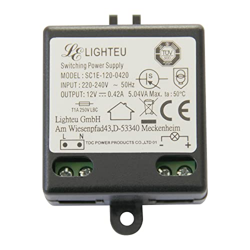 LIGHTEU, LED Treiber Netzteil 5 W, 12 V DC, 0,42 A Konstantspannung für LED Lampen, SC1E 120 0420 LIGHTEU, LED Treiber Netzteil 5 W, 12 V DC, 0,42 A Konstantspannung für LED Lampen, SC1E 120 0420 von lighteu