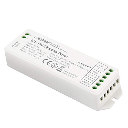 LIGHTEU, Miboxer Dimmunterstützung 0~10 V, 10 V PWM Push Dimmung 2,4 G Fernbedienung und App steuerbar DC12 V/24 V max.12 A, LS4 von lighteu