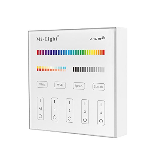 lighteu®, Miboxer 2.4GHz T4 Wand-Berührungs-Fernschalter für 4-Zone RGB/RGBCCT LED-Lichter arbeitet mit Miboxer, EasyBulb, etc. Futt4 von lighteu