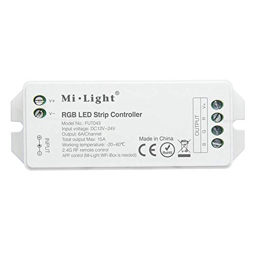 lighteu®, Miboxer Milight RGB Smart LED Streifen Controller für RGB Streifen, DC 12V 24V Max.15A Controller, fut043 von lighteu