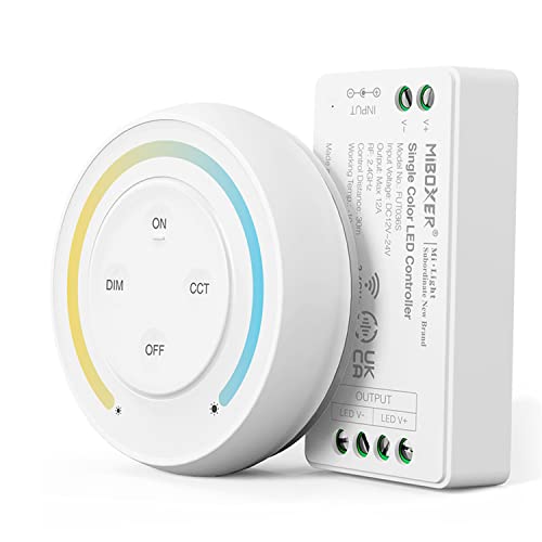 lighteu®, Milight Miboxer 2,4 GHz einfarbiger Dimmer LED Streifen Controller Kits DC12V/24V Ausgang Max. 12A, FUT036SA von lighteu