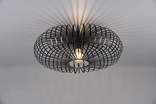 lightling Deckenleuchte Jonas, Vintage Deckenlampe, schwarz matt metall, exkl. 1 x E27 max. 60 Watt, Durchmesser: 50 cm von lightling