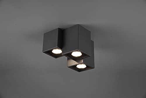 lightling Alessandro Deckenleuchte, Modern, Länge: 23cm, Breite: 20cm, Höhe: 15cm, schwarz matt, Metall, ohne Leuchtmittel, GU10, max: 35W von lightling