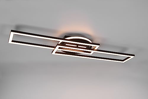 lightling Alister Deckenleuchte, Modern, mit LED-Leuchtmittel, Breite: max 90.5 cm, Höhe: 8.5 cm, Tiefe: 24.5 cm, schwarz matt, Metall, Fernbedienung, integrierter Dimmer, SMD, max: 30W von lightling