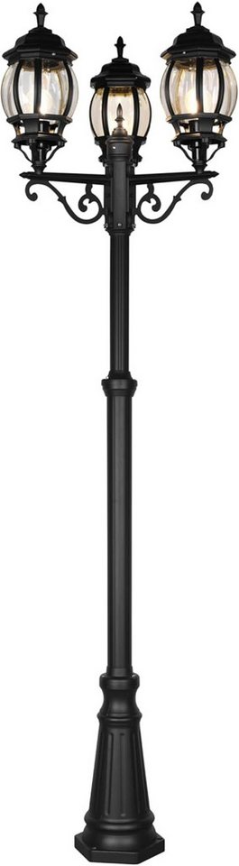 lightling Außen-Stehlampe Elvis, ohne Leuchtmittel, IP44, 3-flammig, Pfosten, schwarz matt von lightling