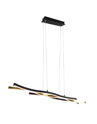 lightling Blake LED Pendelleuchte messing matt metall, dimmbar, 35 Watt, Breite: 107 cm, Höhe verstellbar bis 150 cm, Tiefe 15 cm von lightling