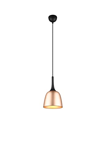 lightling Chris Pendelleuchte, Hängeleuchte in Messing matt aus Aluminium, Hängelampe für Esszimmer, Flur oder Küche, exkl. 1 x E27 max. 40 Watt, höhenverstellbar bis 150 cm, Durchmesser: 20 cm von lightling