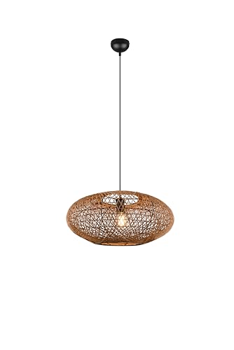 lightling Edda Pendelleuchte, 1-flammig, Ø 52 cm, höhenverstellbar bis max. 150 cm, schwarz matt Metall, Lampenschirm aus Sisal, exkl. 1 x E27, max: 40W lightling Edda Pendelleuchte, 1-flammig, Ø 52 cm, höhenverstellbar bis max. 150 cm, schwarz matt Metall, Lampenschirm aus Sisal, exkl. 1 x E27, max: 40W von lightling