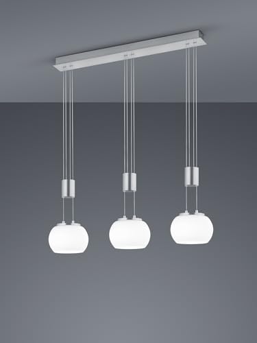 lightling Harrison LED Pendelleuchte, 3-flammig, Switch Dimmer, Breite: 82 cm, Switch Dimmer, Höhe: 95-150 cm, Switch Dimmer, Nickel matt, 8 Watt von lightling