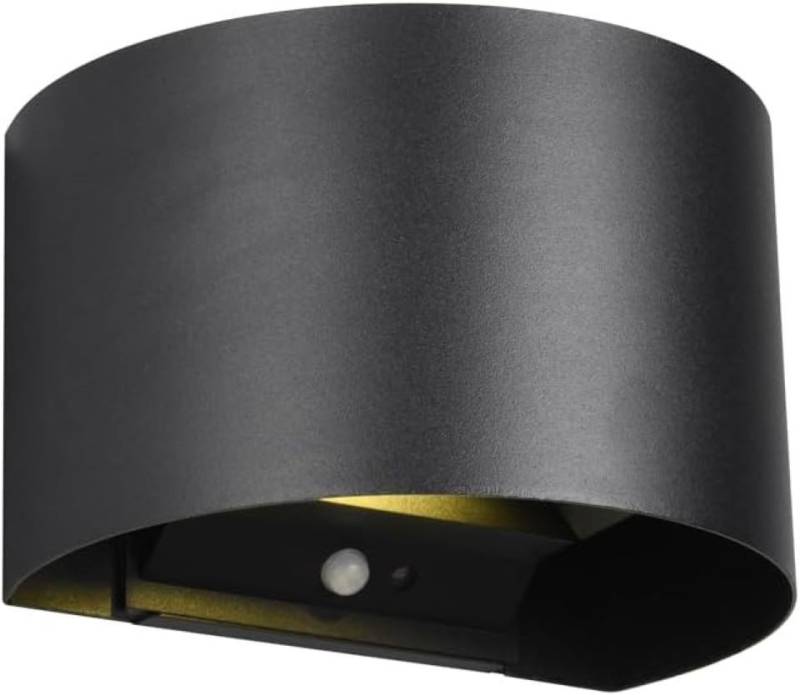 lightling LED Außen-Wandleuchte Talina, LED fest integriert, Warmweiß, Dämmerungs/Bewegungssensor, Up- and down Beleuchtung, schwarz matt von lightling