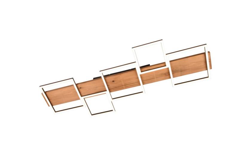lightling LED Deckenleuchte Alan, LED fest integriert, warmweiß, Switch Dimmer, schwarz-matt Metall, Holzoptik von lightling