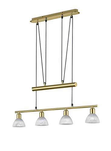 lightling LED Pendelleuchte Levin, JoJo Pendel, stufenlos höhenverstellbar auf 95 bis 160 cm, messing matt, Glas alabaster weiß, Breite: 61 cm, Tiefe: 11 cm lightling LED Pendelleuchte Levin, JoJo Pendel, stufenlos höhenverstellbar auf 95 bis 160 cm, messing matt, Glas alabaster weiß, Breite: 61 cm, Tiefe: 11 cm von lightling