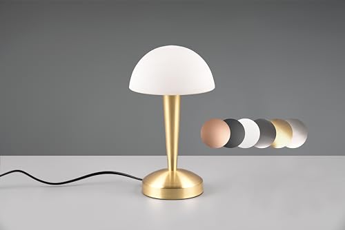 lightling LED Tischlampe Carina aus Metall, moderne Leuchte Indoor IP20, Switch Dimmer Funktion, On/Off Touch Funktion, Ø 15 cm, Höhe 26 cm, 4,9W, messing matt von lightling