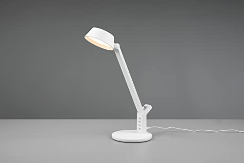 lightling LED Tischleuchte Amelie, Kunststoff matt weiß, inkl. 5W LED mit integriertem Sensor Dimmer, Lichtfarbe einstellbar, Memory Funktion, USB Anschluss, Höhe: 40 cm von lightling