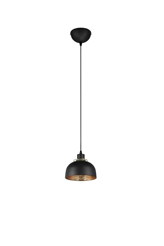 lightling Pancho Pendelleuchte, Ø 18 cm, Höhe: max. 150 cm, höhenverstellbar bis max. 150 cm, schwarz matt Metall, exkl. 1 x E27, max: 40W von lightling