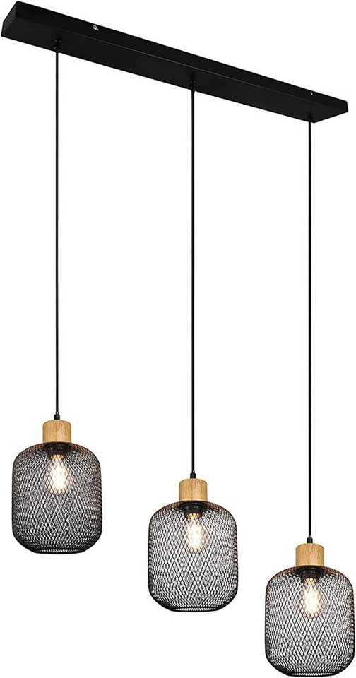 lightling Pendelleuchte Claire, 3-flammig, ohne Leuchtmittel, moderne Korblampe aus Drahtgeflecht von lightling