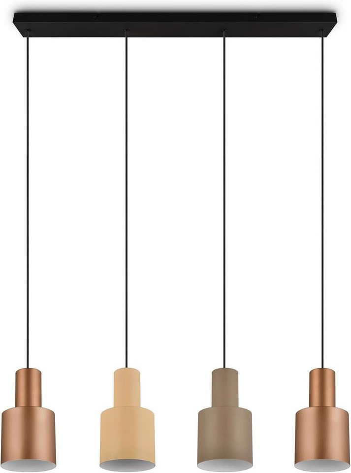 lightling Pendelleuchte Guido, ohne Leuchtmittel, 4-flammig, mehrere Schirmfarbe, E27 von lightling