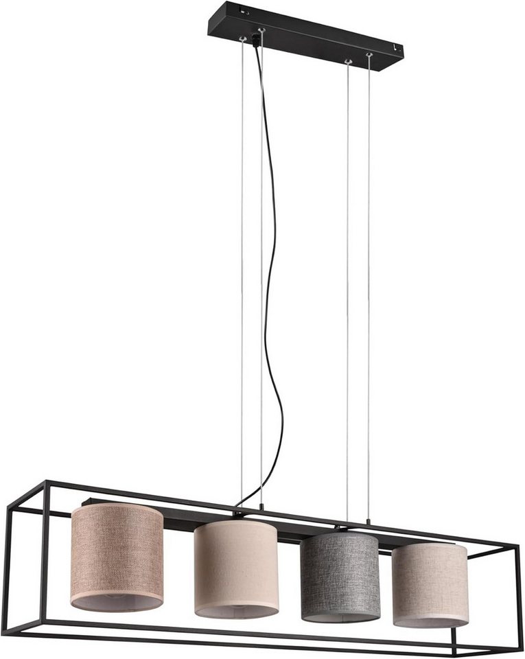 lightling Pendelleuchte Rosa, ohne Leuchtmittel, 4 Stoffschirme, Höhe verstellbar, E27 von lightling