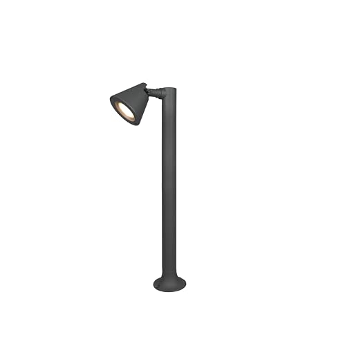 lightling Pfosten Katrin, Wegeleuchte Außenlampe aus Druckguss Aluminium, IP44 Outdoor, exkl. 1 x GU10 max. 5W, Höhe 60 cm, Breite 10 cm, Anthrazit von lightling