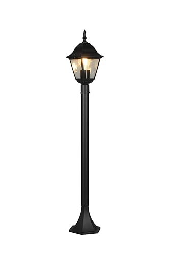 lightling Pfosten Lioba, Wegeleuchte Außenleuchte aus Druckguss Aluminium, exkl. 1 x E27 max. 60W, IP44, Höhe 100 cm, Breite 15 cm, schwarz matt von lightling