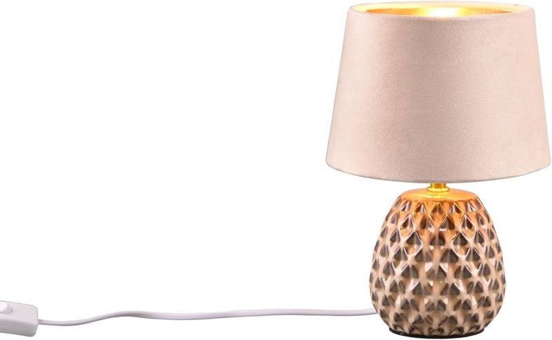 lightling Tischleuchte Arielle, ohne Leuchtmittel, aus Keramik, mit Schnurschalter, Schirm aus Samt, E14 von lightling