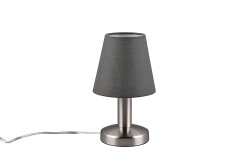 lightling Tischleuchte Mike, nickel matt Metall, Stoffschirm grau, Touch On Off, exkl. 1 x E14 max. 40W, ø 14 cm, Höhe 24 cm lightling Tischleuchte Mike, nickel matt Metall, Stoffschirm grau, Touch On Off, exkl. 1 x E14 max. 40W, ø 14 cm, Höhe 24 cm von lightling