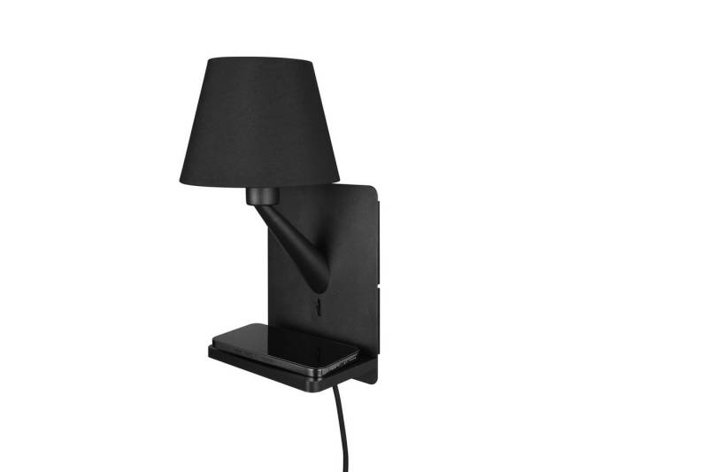 lightling Wandleuchte Costa, ohne Leuchtmittel, FLEXconnect, induktive Ladestation, Ein- und Ausschalter, schwarz matt von lightling