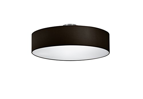 lightling modern Deckenleuchte in nickel matt, Stoffschirm schwarz, exkl. 3 x E27 max. 60W, ø 50 cm, Höhe: 20.5 cm von lightling