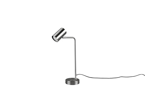 lightling modern Tischleuchte Julie, nickel matt Metall, Esszimmer Schlafzimmer Wohnzimmer, 1 x GU10 max. 5W, Höhe 45 cm, Tiefe 25 cm von lightling