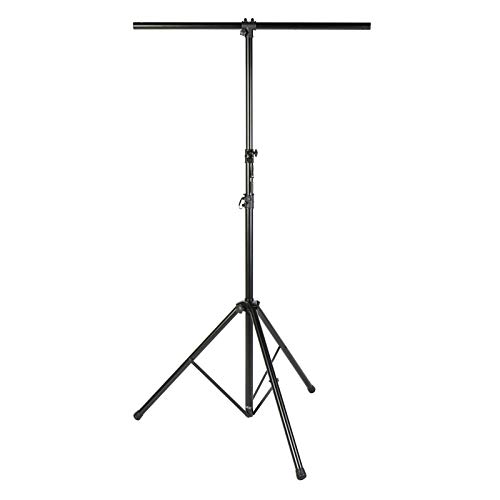 LightmaXX LS-10 Stahl Lichtstativ, 60Kg Max Belastbarkeit, 3.25m Höhe, T-BAR und TV Adapter, Schwarz, 2 Auszüge, Ideal für Scheinwerfer und Effekte von lightmaXX