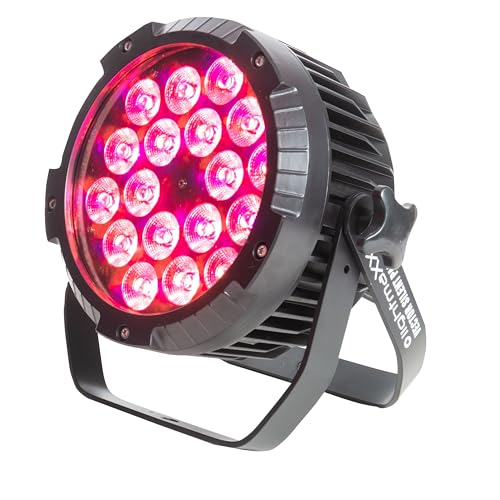 lightmaXX Vector PAR ARC 18x 15W RGBWA, Wetterfester LED PAR Scheinwerfer für den Außenbereich (IP65), 18x 15 Watt LEDs, RGBWA-Farbmischung von lightmaXX