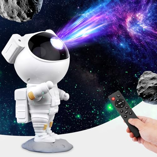 Sternenhimmel Astronaut Projektor, 360° rotierender LED Galaxy Projektor mit Fernbedienung und Timer, Weltraum Lichtprojektor Lampe, Erwachsene Schlafzimmer Sternenlicht Raumdekor, Nachtlicht Geschenk von lightmance