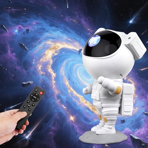 lightmance Sternenhimmel Astronaut Projektor, LED Galaxy Projektor mit Fernbedienung und Timer, Lichtprojektor Lampe Schlafzimmer Sternenlicht Raumdekor, Nachtlicht LM2501AS-9 von lightmance