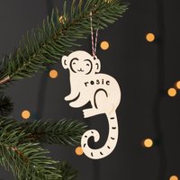 Benutzerdefinierte Affe Ornament - Holz Weihnachten Lasercut Urlaub Baumschmuck von lightpaper