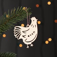 Benutzerdefinierte Huhn Ornament - Holz Weihnachten Lasercut Urlaub Baumschmuck von lightpaper