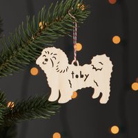 Benutzerdefinierte Hundeverzierung - Shih Tzu Flauschiger Kleiner Hund Hölzerne Weihnachten Lasercut Feiertagsbaum Haustierverzierung von lightpaper