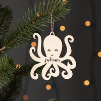 Benutzerdefinierte Octopus Ornament - Holz Weihnachten Lasercut Urlaub Baumschmuck von lightpaper