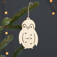 Benutzerdefinierte Pinguin-Verzierung - Holz-Lasercut-Weihnachtsbaum-Verzierung von lightpaper