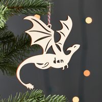 Drachen Ornament - Holz Lasercut Weihnachtsbaumschmuck von lightpaper