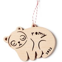 Panda Custom Ornament - Holz Lasercut Weihnachtsbaumschmuck von lightpaper