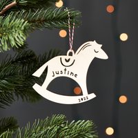 Schaukelpferd Ornament - Holz Lasercut Urlaub Personalisierte Weihnachtsbaum von lightpaper