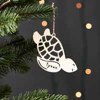 Schildkröte Ornament - Holz Lasercut Urlaub Personalisierte Weihnachtsbaum von lightpaper