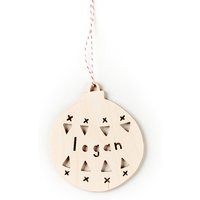 Benutzerdefinierte Urlaub Weihnachten Deco Trim Ball Ornament - Lasercut Birkenholz von lightpaper