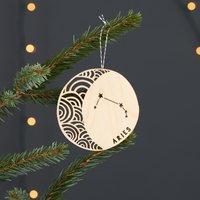 Widder Astrologie Personalisiertes Ornament - Lasercut Birkenholz von lightpaper