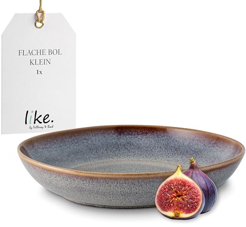 Villeroy & Boch like. by Lave beige Schale flach klein, 22 x 21 x 4,2 cm, stilvolle Speiseschale aus Steingut für kleine Beilagen und Salate, spülmaschinengeeignet von Villeroy & Boch