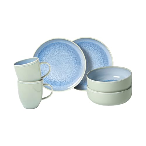 like. by Villeroy & Boch - Crafted Blueberry | Steingut Frühstücksset | Premium Porzellan | Blau | Spülmaschinengeeignet | Frühstücksset 6tlg. von Villeroy & Boch