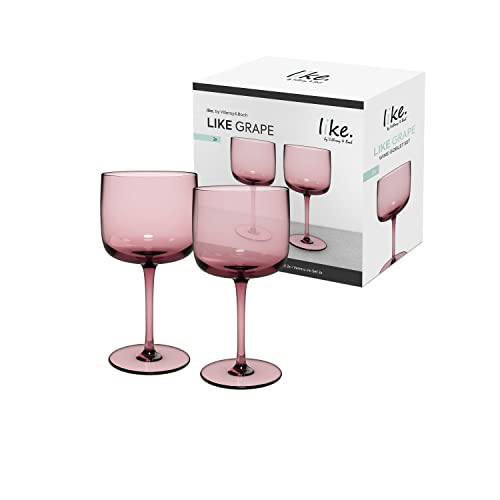 Villeroy & Boch – Like Grape Weinkelch Set 2 Teilig Im Pink Look, Farbglas Traube, Füllmenge 270 Ml von Villeroy & Boch