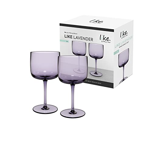 Villeroy & Boch – Like Lavender Weinkelch Set 2 Teilig, Farbglas Lila, Füllmenge 270 Ml von Villeroy & Boch